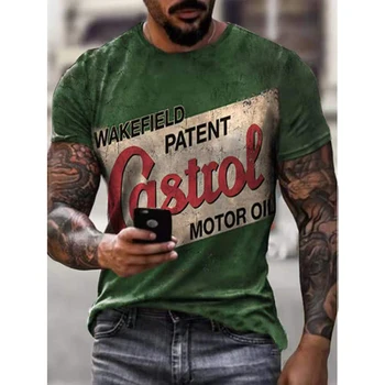 Prevelik T-Shirt Poletne Moške O-Vratu Harajuku moška T-Shirt Ulica Vrh 3D Tiskanje Retro Casual Men ' s Kratkimi Rokavi XXS-6XL Slike 2