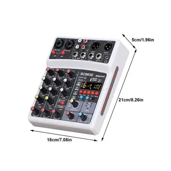 Prinaša dobička Mini Mešalnik Zvoka DJ Console 4-kanal z Zvočno Kartico, USB, 48V Fantomsko Napajanje za PC Snemanje Petje spletnega prenosa Stranka
