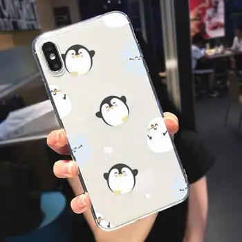 PXCHENG Srčkan Risanka pingvin Primeru Telefon Za Xiaomi 10T 11 Opomba 10 Redmi Opomba 8 9 Slike 2