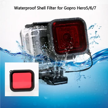 Rdeča Potapljanje Filter za Objektiv za Gopro Hero Black 5/6/7 Športne Kamere Vodotesno Ohišje Potopite pod vodo Filtri Zaščitnik Dodatki