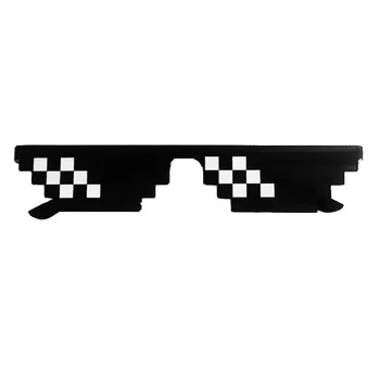 Retro Očala 8-Bitno MLG Pixelated sončna Očala za Moške, Ženske Oblačila blagovne Znamke Thug Life Stranka Črna Mozaik sončna Očala Smešno Igrača