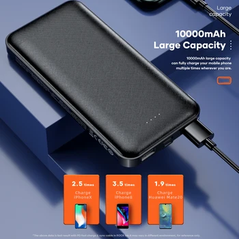ROCK Moč Banke 10000mAh Ultrathin Prenosni Hitro Polnjenje Powerbank Zunanje Baterije Za iPhone Xiaomi Redmi Poco Samsung Moto Slike 2