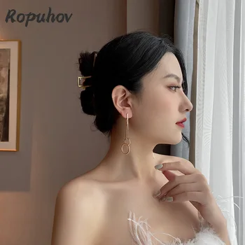 ROPUHOV 2021 Jewery Sodobni korejski Moda Kul Uhani korejski Preprost Dolgi Uhani New Tide Geometrijo Uhani za Ženske