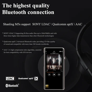 Shanling M5s Bluetooth Prenosni Hi-Res Predvajalnik Glasbe MP3 2* AK4493EQ 2,5 mm uravnoteženo močjo podporo LDAC/Qualcomm aptX/AAC WiFi
