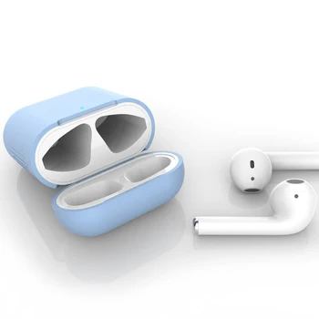 Silikonski Slušalke Primerih Za Airpods 2. Brezžične Slušalke Pokrov Zaščitni ovitek Za Apple Airpods2 Zraka Stroki 2 Primera anti-jesen