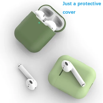 Silikonski Slušalke Primerih Za Airpods 2. Brezžične Slušalke Pokrov Zaščitni ovitek Za Apple Airpods2 Zraka Stroki 2 Primera anti-jesen Slike 2