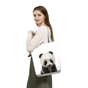 Srčkan Živali Serije Panda Koala Slon Tiskanja Ženske Torbici Priložnostne Tote Nakupovalna Torba, Velika Zmogljivost Torba Prenosni Totes