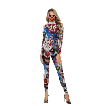 Strašno Cosplay Kostum za Ženske Seksi Maškarada Karneval Zentai bo Ustrezala Okostje Tiskanja Zombi Oblačila Halloween Kostumi