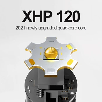 Super Najbolj Močna Led Svetilka XHP120 High Power Led Svetilko XHP90.2 Usb Polnilne Taktično Flash Svetlobe 18650 Ribolov Lučka Slike 2