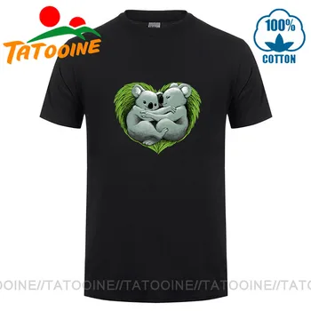 Tatooine Koala Srce majica s kratkimi rokavi moški Srčkan Živali Natisnjeni Tee majica Koala Ljubezni T-shirt Valentines v ljubezni Tshirt Nekaj Kul Vrhovi Tee