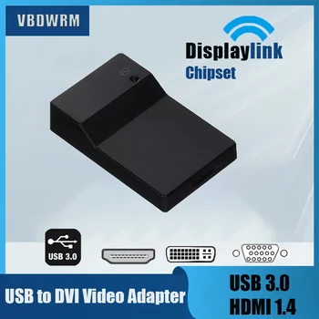 USB 3.0 za HDMI VGA DVI Adapter Pretvornik Displaylink Čipov Multi Video Grafični Zaslon Adapter za Macbook Pro&Zraka Zmago 10/8