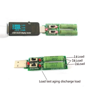 USB Tester Nastavljiv 3 Trenutno 5V Odpornost Tester Upor Elektronski Obremenitvi w/Stikalo Koristno Visoke Kakovosti
