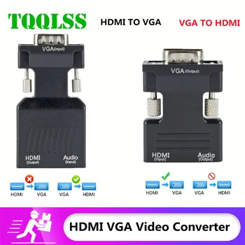 VGA HDMI je združljiv Prilagodilnik Pretvornika 1080P VGA Adapter Za Prenosni RAČUNALNIK za HDTV, Projektor, Video Audio HDMI-združljiv z VGA