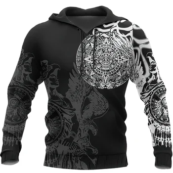 Viking Bojevnik Tatoo 3d Tiskanje Moški pulover s kapuco Moda Hooded Majica Jeseni Unisex Ulica Dolgimi Rokavi moška Oblačila