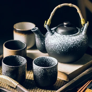 Visoko Temperaturno Odporne Keramike Vode Pokal Japonski Slog Teacup Lončenina Keramike, Ročno poslikano Pokal Kuhinje Drinkware Kave