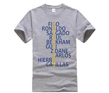 Vroče madrid retro križanka tee T Shirt figo beckham guti zidane, carlos casillas pravi majice za ronaldo, raul navijači Mercede Slike 2