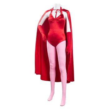 Wanda Vizijo Scarlet Čarovnica Cosplay Kostum Wanda Maximoff Jumpsuit Rdeče Ogrinjalo Halloween Carnival Fancy Stranka Obleko
