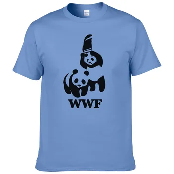 WEWANLD WWF Rokoborbo Panda Komedija Kratek Rokav Kul Camiseta Majica s kratkimi rokavi Moški Majica s kratkimi rokavi Poletje Moda Smešno T-shirt #188 Slike 2