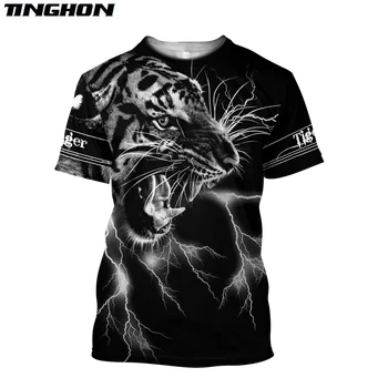 XS-7XL Poletje Moški t-shirt Premium Tiger Kože 3D Natisnjeni T-Shirt Harajuku Priložnostne kratek Rokav Tee srajce Unisex vrhovi TM009