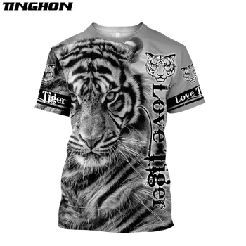 XS-7XL Poletje Moški t-shirt Premium Tiger Kože 3D Natisnjeni T-Shirt Harajuku Priložnostne kratek Rokav Tee srajce Unisex vrhovi TM009 Slike 2