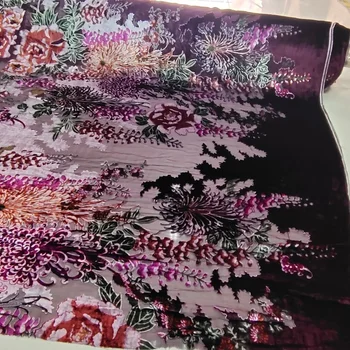 Z meter Visoko Stopnjo Znanja Mulberry Svile Zlati Pasja Krpo Obleko Cheongsam Krilo Tkanine Slike 2