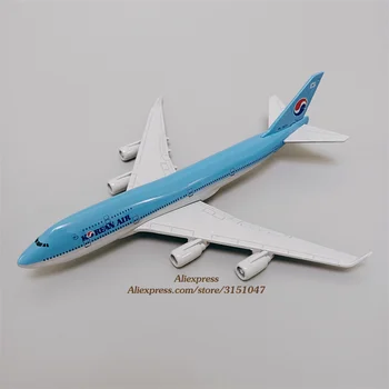 Zlitine Kovin, Korean Air B747 Airlines Diecast Letalo Model korejski Boeing 747 Airways Letalo Model Stojalo Zrakoplova Darila 16 cm Slike 2