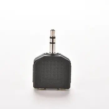 Črna 3.5 mm Moški 2 Ženski Adapter Vtičnica 1 2 Dvojne Slušalke Slušalke Y Razdelilno Kabelsko Kabel Adapter za MP3, Telefon