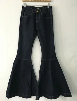 ženske visok pas, jeans, ženski Fishtail sežgati hlače širok noge hlače priložnostne traper hlače plus velikost Slike 2