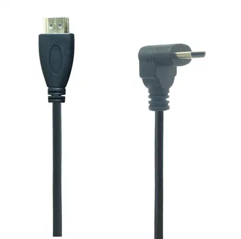 0,5 M 90 Stopinj Mini HDMI (združljiv s HDMI Moški M/M, Priključek za Kabel V1.4 Za DSLR Kamero LCD Monitor Slike 2