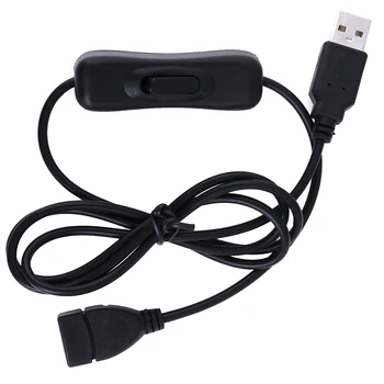 1M Kabel USB Moški-Ženska Stikalo NA OFF Kabel Preklop indikatorska Lučka Power Line Black Elektronika Datum Pretvorbo vroče prodaje