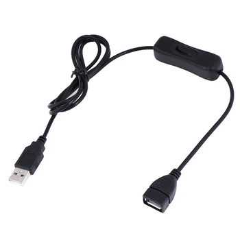 1M Kabel USB Moški-Ženska Stikalo NA OFF Kabel Preklop indikatorska Lučka Power Line Black Elektronika Datum Pretvorbo vroče prodaje Slike 2
