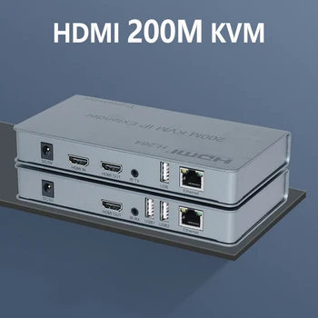 200 m HDMI KVM Extender IP Omrežja KVM Over IP Extender Preko Cat5e/6 HDMI USB Podaljšek Oddajnik s TCP/IP za RAČUNALNIK HDTV Zaslon