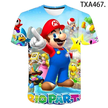 2020 Novo Poletje Mario 3D Majice Casual Moški, Ženske, Otroci in Modnih Kratek Rokav Fant, dekle, Otroci, ki so Natisnjeni T-shirt Kul Vrhovi Tee