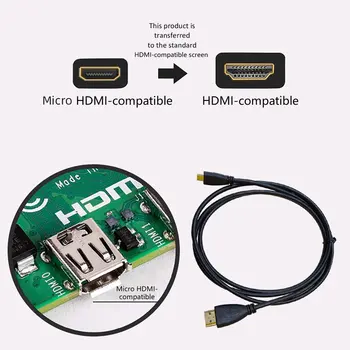 4K 1,5 M Črn Mikro HDMI (združljiv S HDMI-združljiv Kabel za Raspberry Pi 4 Model B Model B Micro Kabel Adapter