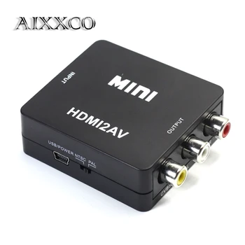 AIXXCO HD 1080P HDMI-združljiv Z AV/RCA CVBS Adapter Mini HDMI2AV Video Pretvornik Polje Za HDTV TV PS3 Računalnik PC VCR NTSC