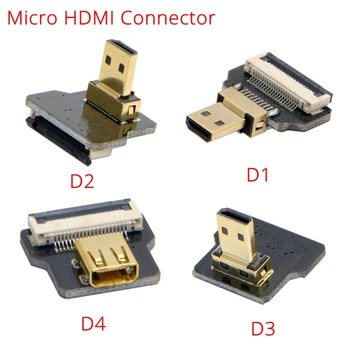 FPV Mikro Mini HDMI je združljiv za 90 stopinj Adapter 5 cm-100 cm FPC Traku Ravno HD Kabel Igrišču 20pin Vtič Priključek Slike 2