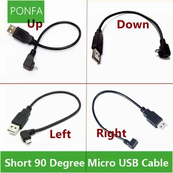 Gor in Dol & Levo & Desno pod Kotom 90 Stopnjo USB, Micro USB Moški na USB moški Podatkov Zaračuna priključek Kabla 25 cm za Tablični računalnik in telefon