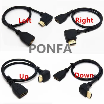 Gor in Dol in Desno na & Levi Kota HDMI je združljiv 1.4 Moški-Ženska 1.4 v Podaljšek priključek kabel HD pod Kotom 0,15 m/0,5 m