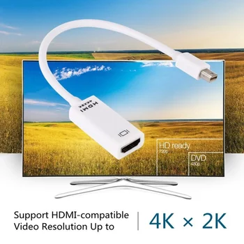 Grwibeou Mini Displayport/DP Za HDMI je združljiv Kabel HD 4k TELEVIZOR, Projektor DP 1.4 Display Port Pretvornik Za Apple Macbook Air Pro Slike 2