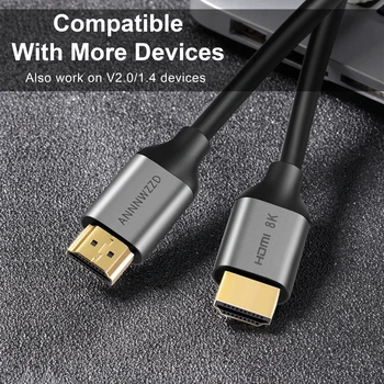 HDMI je Združljiv Kabel 8K/60Hz 4K/120Hz 48Gbps HDR10+ Digitalni Kabel za Ojačevalec HD TV PS4 PS5 HDMI je Združljiv Splitter 8K Kabel Slike 2
