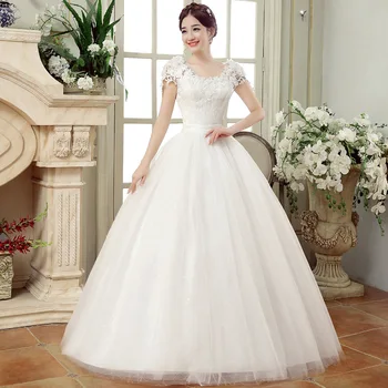 Klasična Cvet Poročno Obleko Sladko Svetlobe Poročno Obleko Elegantno Žogo Obleke Princess Plus Velikost Vestido De Noiva Slike 2