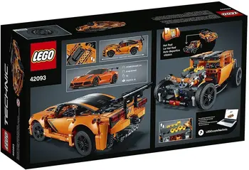 LEGO 42093 Tehnika Chevrolet Corvette ZR1 Dirkalni Avto, 2 v 1, Hot Rod Igrača Avto Model, Dirke Vozil Zbirka