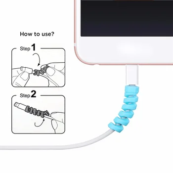 Prenosni 2PC Pisane Kabel Ugriz Kabel Navijalec Slušalke USB Polnilnik Vrstici Zaslona Kabel Miške Zaščitnik Cover Za Apple IPhone 8 X Slike 2