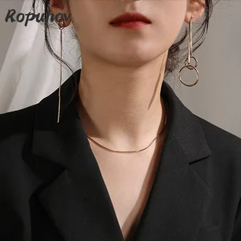 ROPUHOV 2021 Jewery Sodobni korejski Moda Kul Uhani korejski Preprost Dolgi Uhani New Tide Geometrijo Uhani za Ženske Slike 2