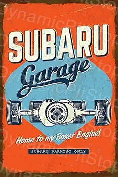 Subaru Garaža Boxer Motor Kmečko Tin Znak Slike 2