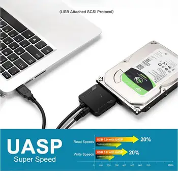 USB 3.0, Da SATA 3 Kabel Sata Na USB Adapter Pretvori Kabli Podporo 2.5/3.5 Inch Zunanji SSD HDD Adapter za Trdi Disk Slike 2