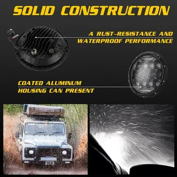 Vroče Prodaje LED Smerniki Klasičnih Občutljivo 7 palčni Krog 140W LED Smerniki Hi/Lo Pramen za Jeep Wrangler JK TJ LJ 97-17 Slike 2